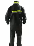 Unisex Tam Kalıp Motorcu Kurye Su Gecirmez Yağmurluk Takım - Siyah-4