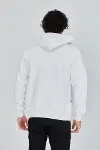 Unisex Tam Fermuarlı Kapşonlu&nbsp; SweatShirt - Beyaz-2