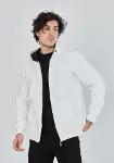 Unisex Tam Fermuarlı Kapşonlu&nbsp; SweatShirt - Beyaz-3