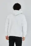 Unisex Tam Fermuarlı Kapşonlu&nbsp; SweatShirt - Beyaz-4