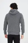Unisex Tam Fermuarlı Kapşonlu&nbsp; SweatShirt - Füme-2