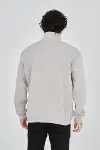 Erkek Yarım Fermuarlı Baskılı Sweat - Boyalı Gri-2