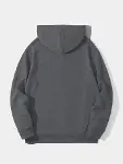 Erkek Düz Kapüşonlu Sweat - Füme-1