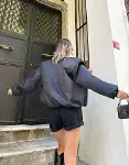 Düz Bomber Ceket - Siyah-2