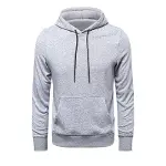 Erkek Uzun Kol Kapşonlu Basic Sweatshirt Hoodie - Gri-2