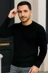 Erkek Fitilli Triko Kazak 3’lü Set – Beyaz, Gri, SiyahKalın Dokuma Pamuklu Regular Fit Bisiklet Yaka Uzun Kollu Kışlık Ve Baharlık Rahat Triko Kombini-4