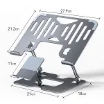 2’si 1 Arada Laptop ve Telefon Standı – AlüMetal Ayarlanabilir,Katlanabilir,Ergonomik Yükseltici (4745)-5