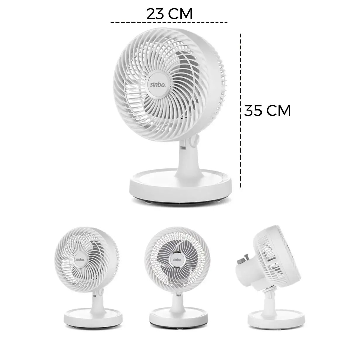 BEYAZ 12 INC EV - OFİS KOMPAKT - SESSİZ - İKİ KADEME MASAÜSTÜ VANTİLATÖR SF-7703 (4745)