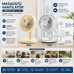 BEJ 12 INC EV - OFİS KOMPAKT - SESSİZ - İKİ KADEME MASAÜSTÜ VANTİLATÖR SF-7703 (4745)-4