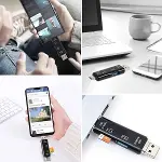 5 in 1 Çok Fonksiyonlu USB 2.0 Micro Sd Kart Okuyucu - Usb/micro Usb/type-C Çıkışlı, Otg Çevirici (4745)-4