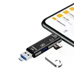 5 in 1 Çok Fonksiyonlu USB 2.0 Micro Sd Kart Okuyucu - Usb/micro Usb/type-C Çıkışlı, Otg Çevirici (4745)-5
