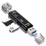 5 in 1 Çok Fonksiyonlu USB 2.0 Micro Sd Kart Okuyucu - Usb/micro Usb/type-C Çıkışlı, Otg Çevirici (4745)-1