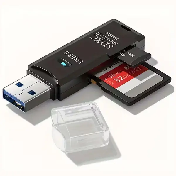 2in1 Usb 3.0 Micro Sd Hafıza Kartı - Tf Kart Okuyucu Hub Adaptör Veri Aktarıcı (4745)