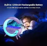 Kablosuz Telefon Şarj Bluetooth Hoparlör Istasyonu Ses Rgb Atmosfer Gece Işık Bt-2301 (4745)-2