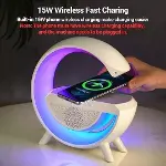 Kablosuz Telefon Şarj Bluetooth Hoparlör Istasyonu Ses Rgb Atmosfer Gece Işık Bt-2301 (4745)-5