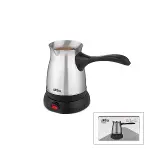 ÇELİK ELEKTRİKLİ CEZVE TÜRK KAHVE MAKİNESİ - 6FİNCAN=500ML 360° KABLOSUZ KULLANIM KATLANIR KULP SCM-9038 (4745)-1