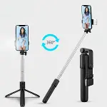Kendiliğinden LED Işıklı Kumandalı Uzayabilen Selfie Çubuğu,Masa Üstü Tripod (4745)-4