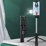 Kendiliğinden LED Işıklı Kumandalı Uzayabilen Selfie Çubuğu,Masa Üstü Tripod (4745)-1