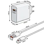 67W Hızlı Şarj Adaptörü USB to Type-C – PD Destekli, Akıllı Hızlı Şarj Başlığı, Güvenli Güç Adaptörü (4745)-5