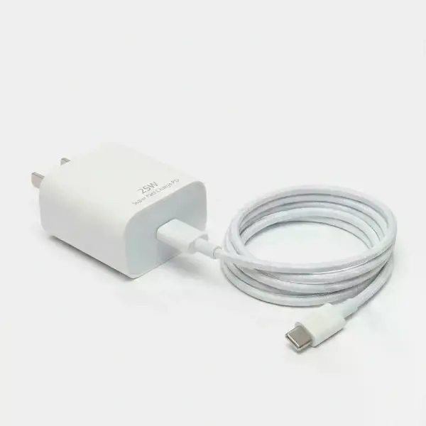 25W Hızlı Şarj Adaptörü USB-C to Type-C Kablolu – PD Destekli, Süper Hızlı Şarj Cihazı (4745)