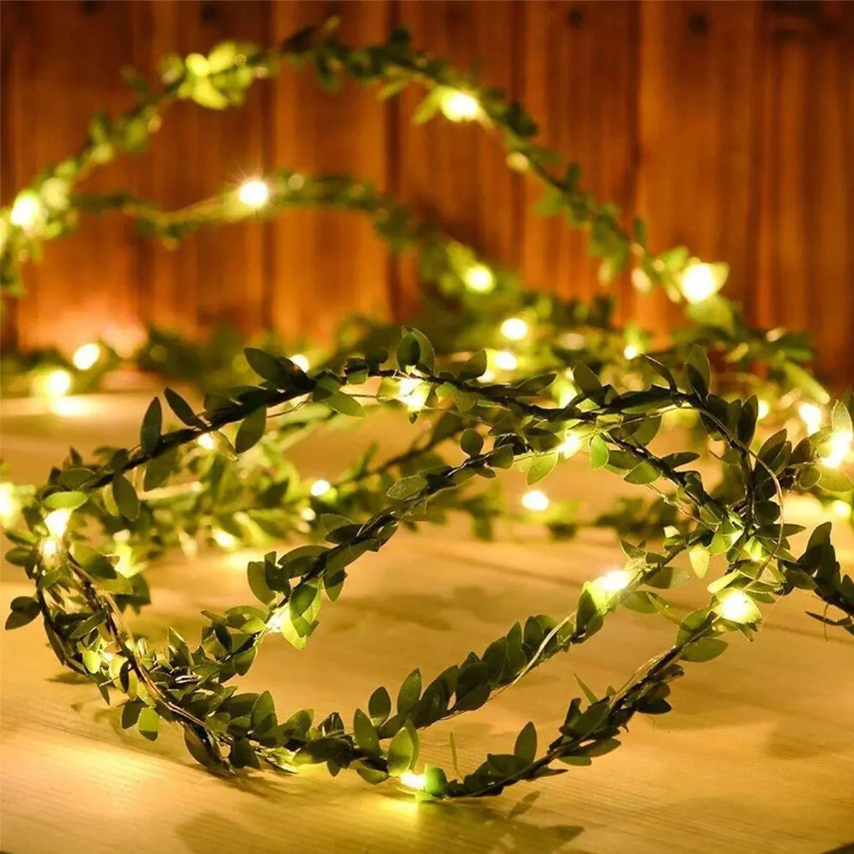 Yapraklı Dekorlu&nbsp;3 Metre Peri Led Pilli &nbsp;Işık Yılbaşı Aydınlatma (4745)
