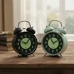 ALARM CLOCK NO-847 YUVARLAK MASA ÇALAR SAAT METAL KASA RENKLİ PİLLİ - IŞIKLI - FOSFORLU ÇAP: 11CM BGC-37 HERHANGİ BİR RENK GÖNDERİLİR (4745)-2