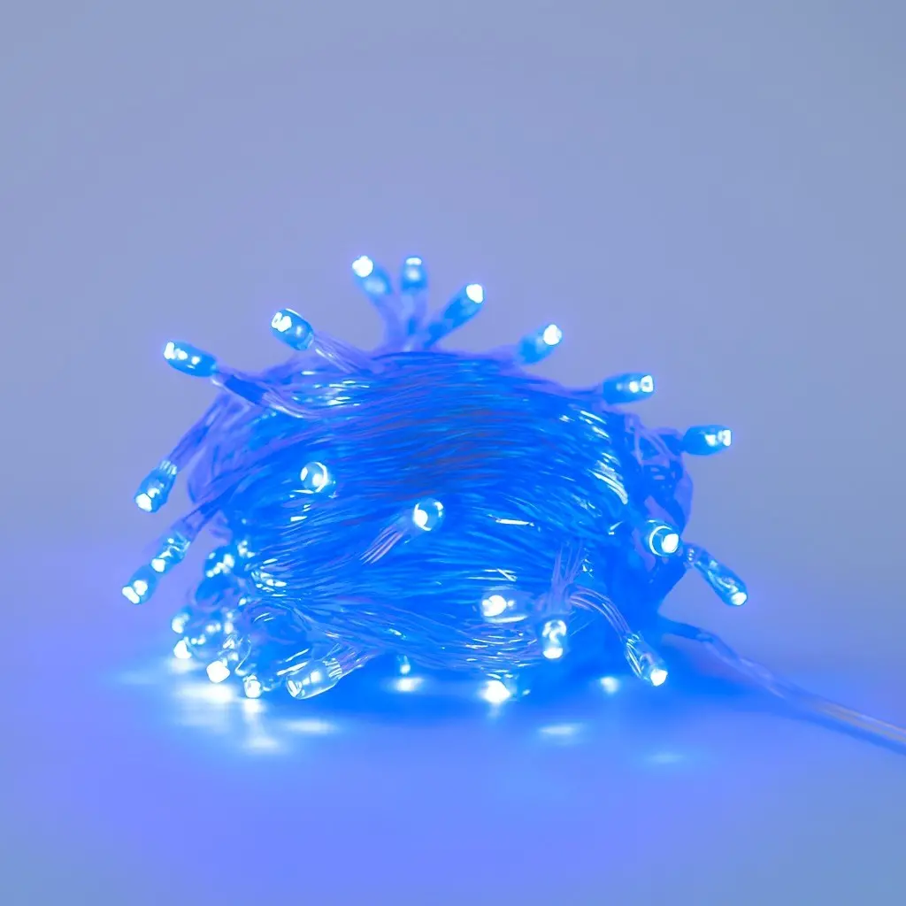 10 Metre 100 Ledli 8 Fonksiyonlu Dekoratif Lambader Mavi Lamba (4745)