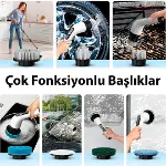 9&amp;apos;u 1 Arada Çok Amaçlı Kablosuz Şarjlı Temizlik Fırçası IP67 Yıkanabilir Başlık (4745)-2