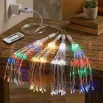 4’lü Açılır LED Işık Seti – 8 Farklı Işık Modlu, Kumandalı, USB Kablolu Renkli Dekoratif Fiber LED Lamba (4745)-1
