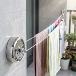 Paslanmaz Çelik Geri Çekilebilir Çamaşır İpi – Duvar Tipi Duvara Monte Banyo,Balkon,Bahçe Çamaşır Kurutma Askısı (4745)-2