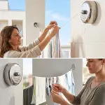 Paslanmaz Çelik Geri Çekilebilir Çamaşır İpi – Duvar Tipi Duvara Monte Banyo,Balkon,Bahçe Çamaşır Kurutma Askısı (4745)-3