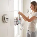 Paslanmaz Çelik Geri Çekilebilir Çamaşır İpi – Duvar Tipi Duvara Monte Banyo,Balkon,Bahçe Çamaşır Kurutma Askısı (4745)-4