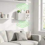 Duvar Tipi Wi-Fi Modem Saklama Kutusu(Beyaz) – Kablo Düzenleyici Router Raf Organizer (4745)-2
