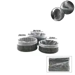 GRİ 3 BOY YUVARLAK BAMBU KENAR ORGANİZER SEPET AHŞAP ALTLIK - BEZLİ ÇAP: 22X24X29CM (4745)-1