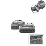 GRİ 2 BOY D.DÖRTGEN BAMBU KENAR ORGANİZER SEPET AHŞAP ALTLIK - BEZLİ 25X14-28X18CM (4745)-1