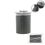 GRİ ÜÇGEN 35X60CM - Y:60CM BAMBU AHŞAP KİRLİ ÇAMAŞIR SEPETİ SEYYAR KAPAKLI KUMAŞ ÇANTALI İP KULPLU (4745)-1
