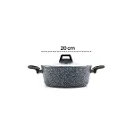 GRİ 7 PARÇA GRANİT TENCERE - TAVA SETİ 20-24CM DERİN - 27CM BASIK CAM KAPAK TENCERE - 26CM TAVA (4745)-2