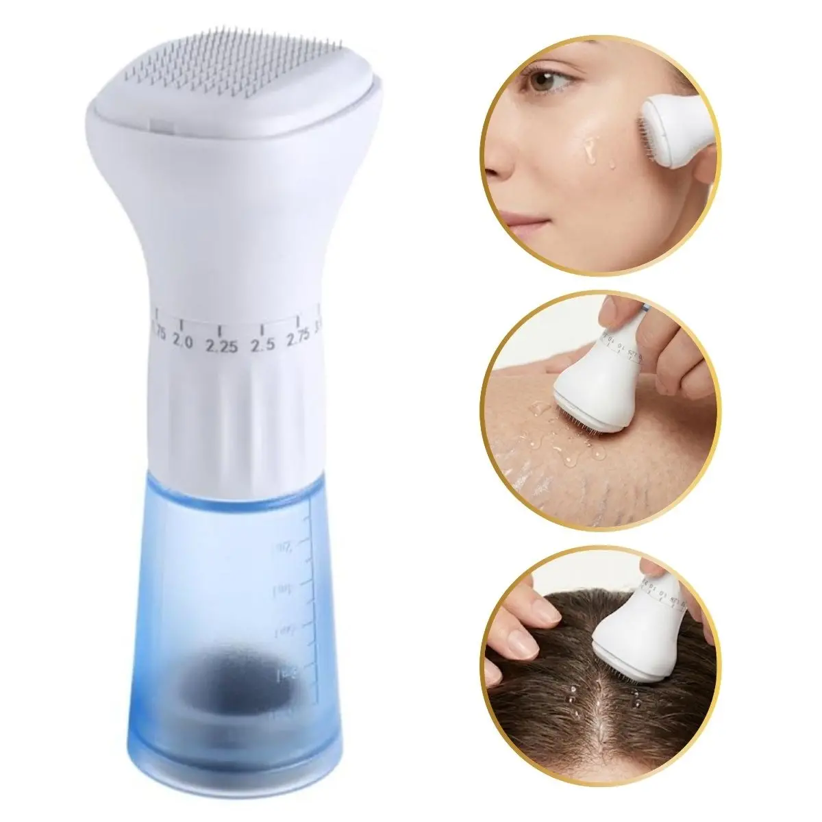 140 İğneli Serum Hazneli Dermaroller – 0-3 mm Ayarlı Dermaroller Mikro İğneli Saç, Cilt ve Vücut Bakım Aparatı (4745)