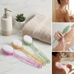Plastik Saplı Vücut Temizleme Fırçası - Çok Amaçlı Sırt ve Vücut İçin Banyo ve Duş Kese Aparatı (4745)-1