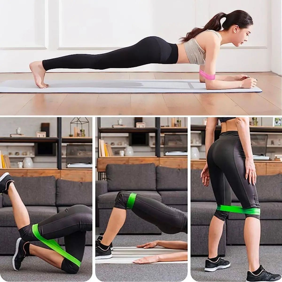 5li Egzersiz Direnç Bant Seti Pilates Crossfit Ekipmanları (4745)-3