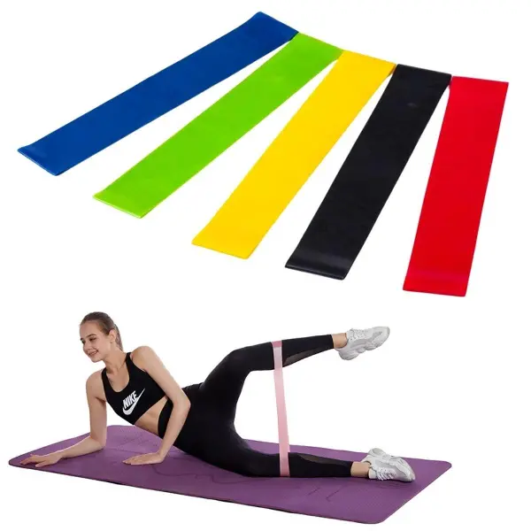 5li Egzersiz Direnç Bant Seti Pilates Crossfit Ekipmanları (4745)