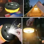 2’si 1 Arada 5 Farklı Işık Modlu Gün Işığı Şarjlı Kamp Lambası ve Makaralı 10 Metre Peri LED Işık – Su Geçirmez Mıknatıslı Aydınlatma Feneri (4745)-3
