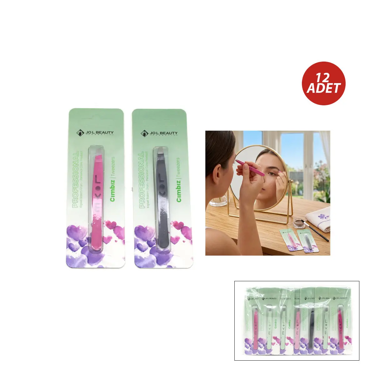 12 ADET LOVE CIMBIZ RENKLİ (4745)