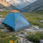 4 Kişilik Kamp Çadırı Manuel Kurulum Düz Kapılı Outdoor Dayanıklı Kamp Doğa Çadırı 200 x 200 x 110 cm (4745)-1
