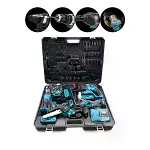 6PCS USTA ELEKTRİKLİ ALET SETİ ŞARJLI=21V SPRAL TAŞLAMA - HİLTİ - BAĞ MAKAS - SOMUN SÖKME - DARBELİ VİDALAMA - BUDAMA TESTERE PLASTİK ÇANTAL ASR-1111 (4745)-2