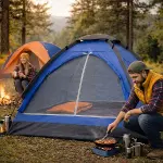 3 Kişilik Manuel Kamp Çadırı – Düz Kapılı Outdoor Aile, Doğa, Piknik ve Kamp Çadırı 200x150x110 cm (4745)-4