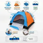 8&nbsp;Kişilik Otomatik Kurulum Kamp Çadırı – Outdoor , Suya Dayanıklı Hızlı Kurulum Piknik ve Doğa İçin Geniş Aile Çadırı&nbsp;250x250x165 cm (4745)-3