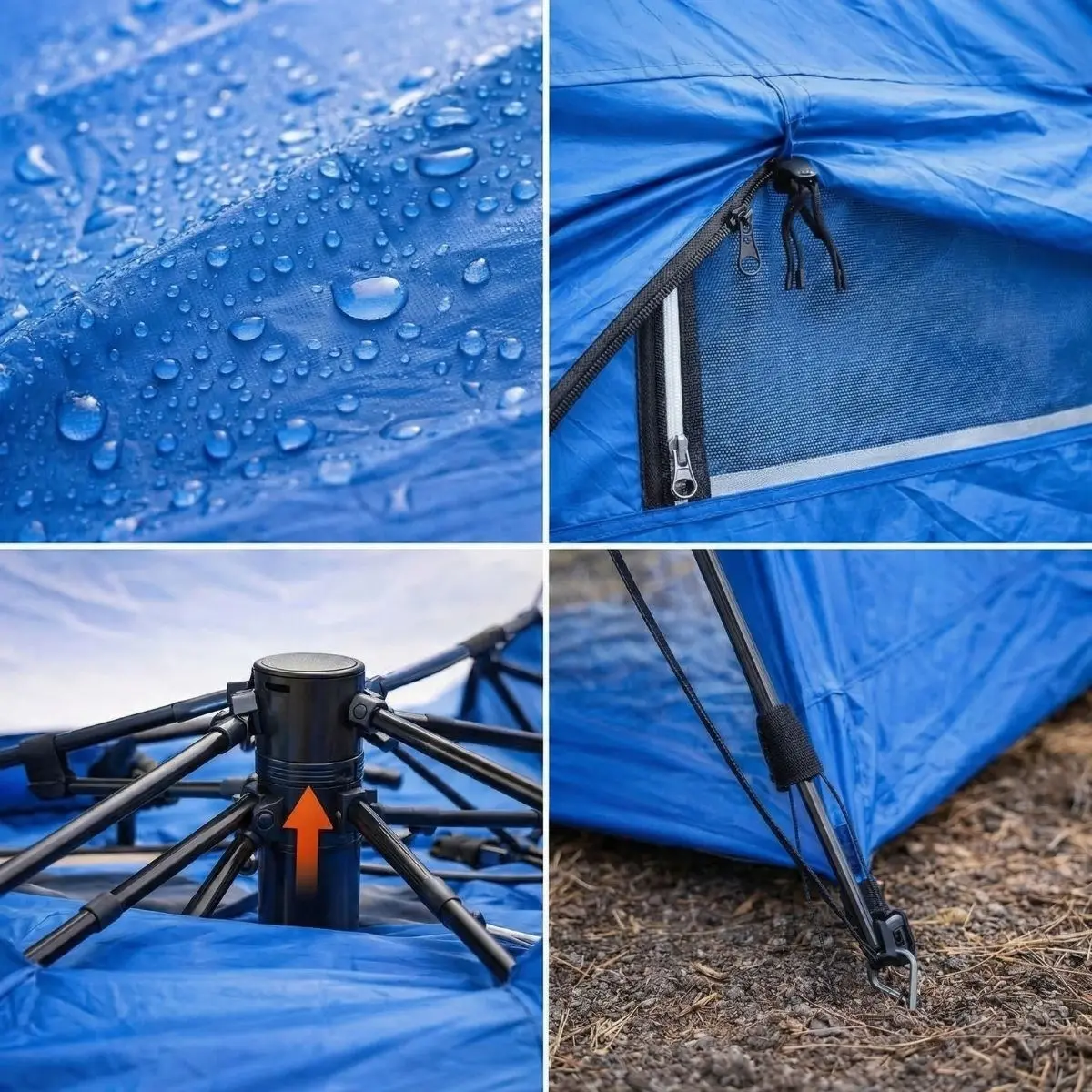4 Kişilik Otomatik Kamp Çadırı – Çift Katmanlı, Suya Dayanıklı, Hızlı Kurulum Outdoor Aile ve Doğa Çadırı 200x200x140 cm (4745)-5