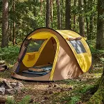 2 Kişilik Vagon Tipi Yarı Otomatik Kamp Çadırı – Çift Kapılı, Çift Pencereli, Hafif Taşınabilir Outdoor Doğa Çadırı 220x120x90 cm (4745)-1