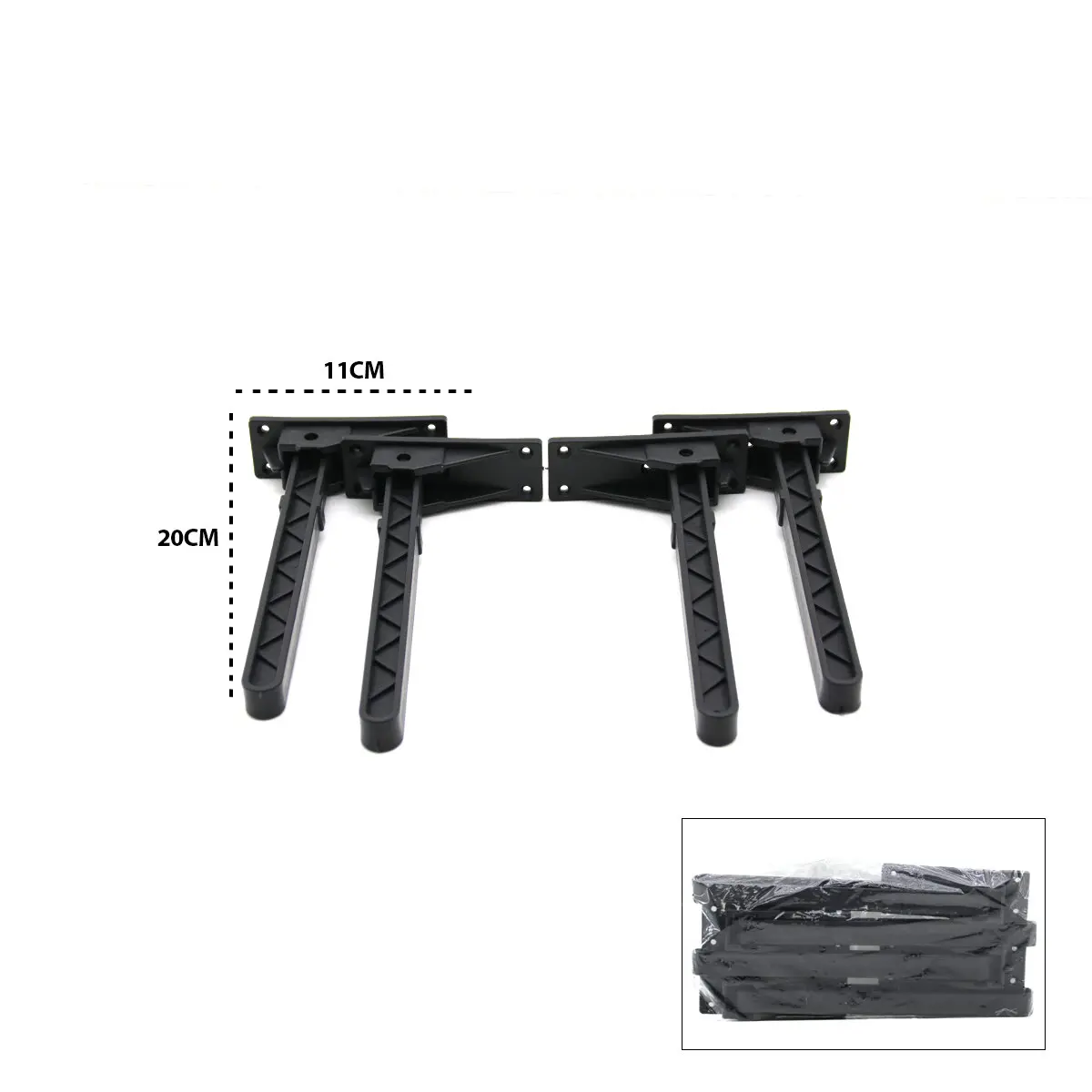 4 ADET SİYAH SOFRA AYAK KOMPLE PLASTİK 20CM AÇ KAPA (4745)